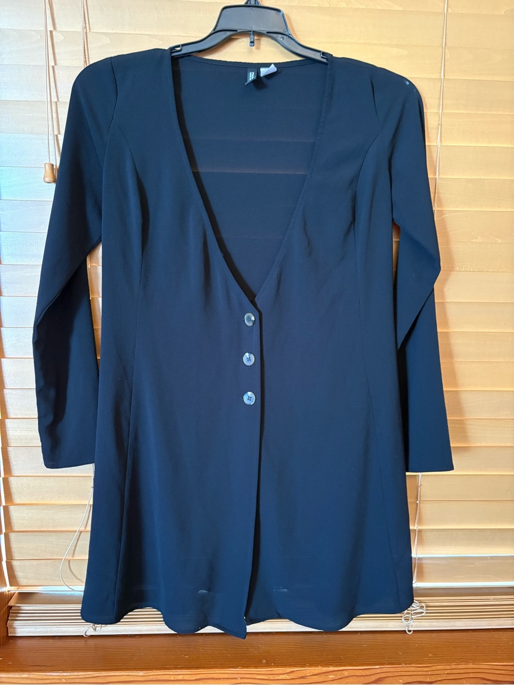 Divided NWT Black Long Sleeve V-Neck Button Front Cardigan
